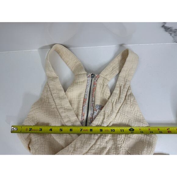 ANTHROPOLOGIE Demi Textured Jumpsuit Neutral Natural 2P Beachy Summer Boho - Picture 10 of 12